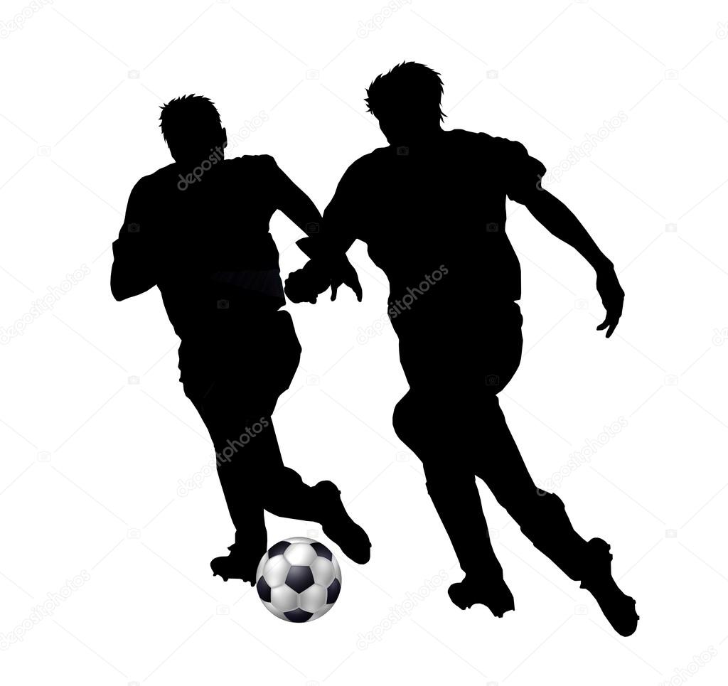 1024x965 Isolated Silhouettes Of Soccer Players Stock Photo Pdesign