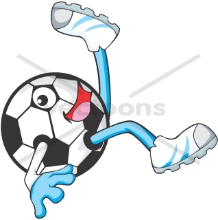 318x320 Creative Soccer Player Cartoon Bicycle Kick