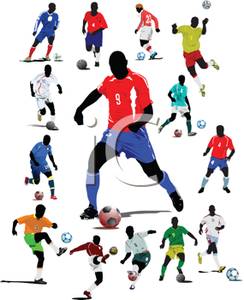 244x300 Free Clipart Image Different Men Playing Soccer
