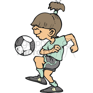 300x300 Royalty Free Girl Soccer Player. 169796 Vector Clip Art Image