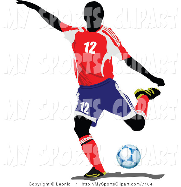 600x620 Sports Clip Art Of A Soccer Athlete By Leonid