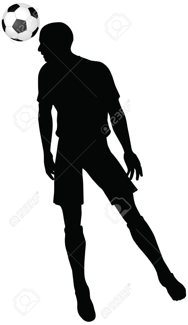 755x1300 Isolated Poses Of Soccer Players Silhouettes In Head Strike