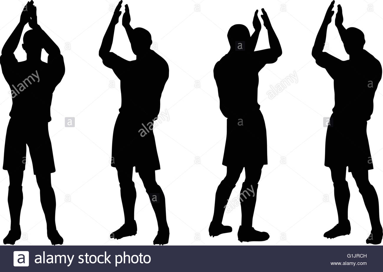 1300x924 Isolated Poses Of Soccer Players Silhouettes In Rejoices Position