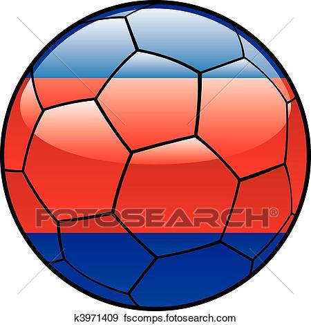 450x470 Clip Art Of Cambodia Flag On Soccer Ball K3971409