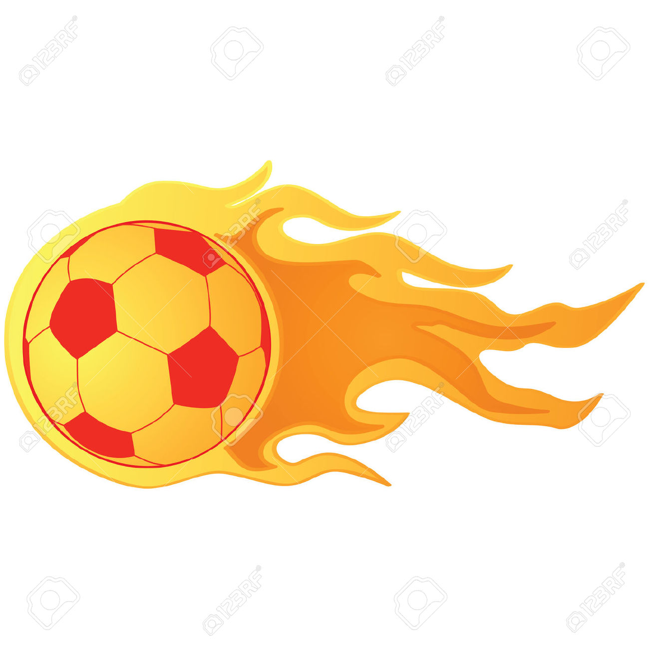 1300x1300 Flaming Soccer Ball Clipart