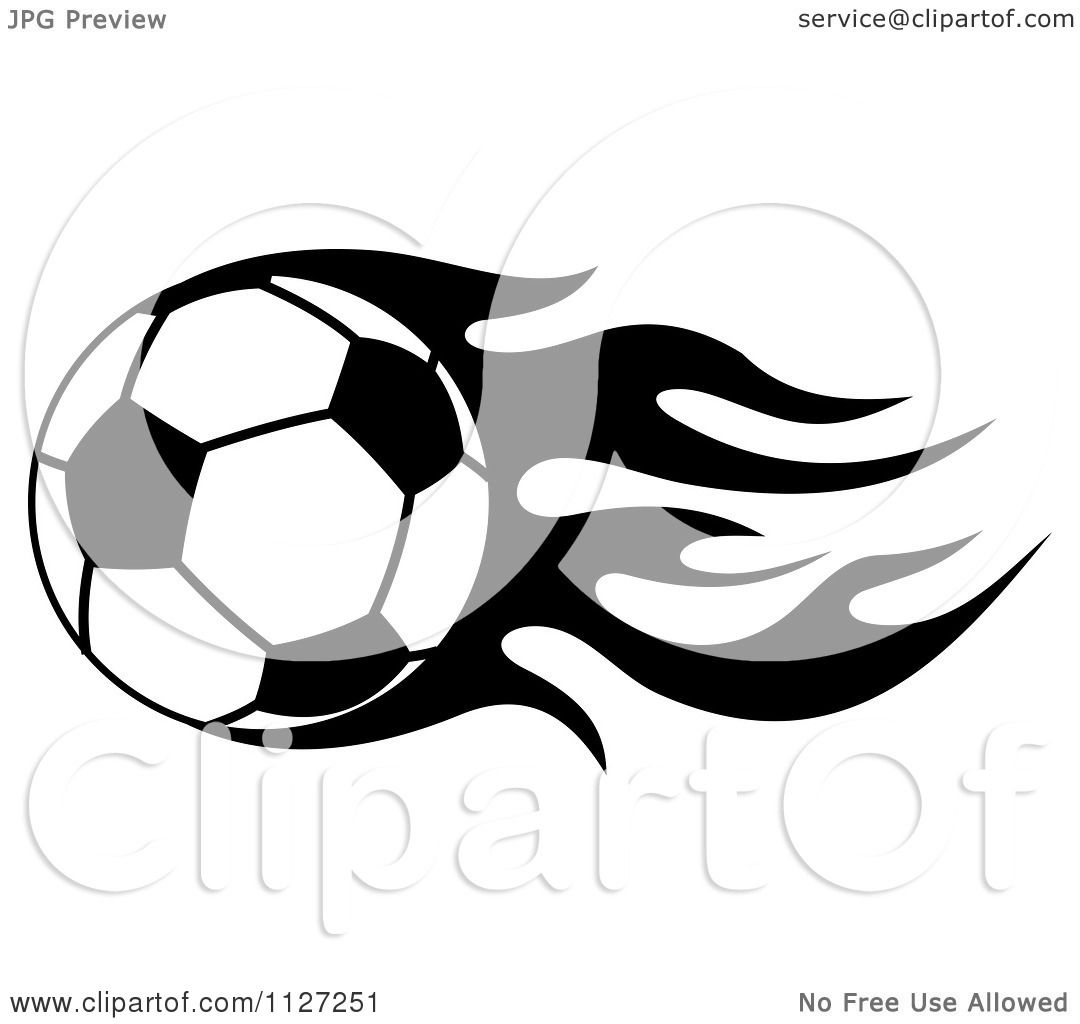 1080x1024 Clipart Of A Black And White Soccer Ball With Tribal Flames 8