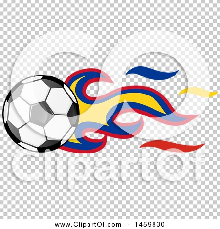 450x470 Clipart Of A Soccer Ball With Colombian Flag Flames