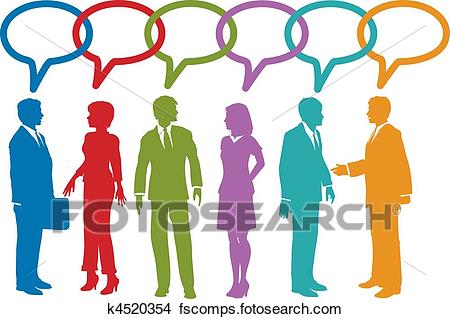 450x319 Clipart Of Social Media Business People Talk Speech Bubble