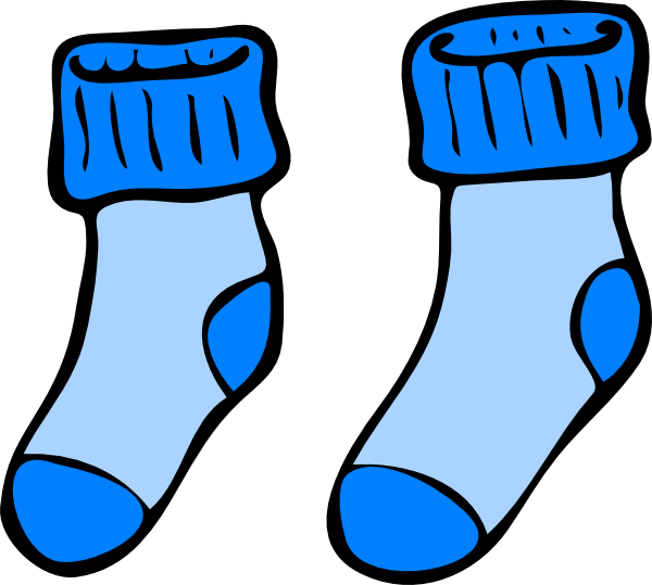 600x539 Blue Socks Clip Art