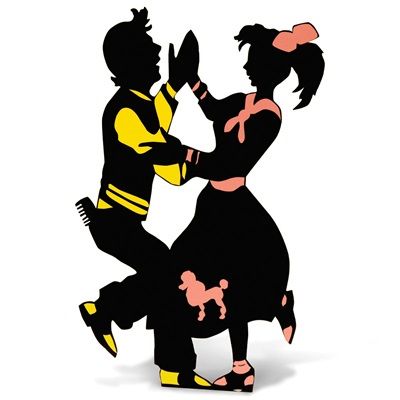 400x400 50s Dancing Couple Cut Out Silhouette Sock Hop Party