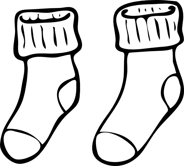 600x539 Sock Clipart Outline