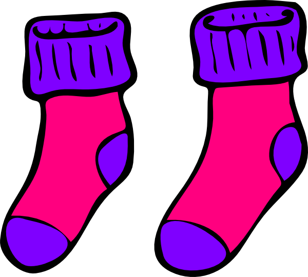 600x539 Pink Purple Sock Clip Art