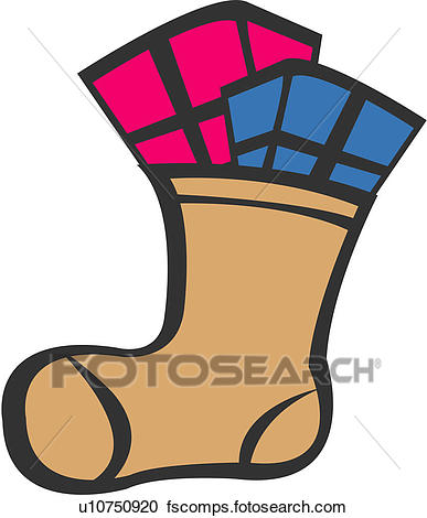 387x470 Clipart Of Present Box, Socks, Object, Winter, Season, Present