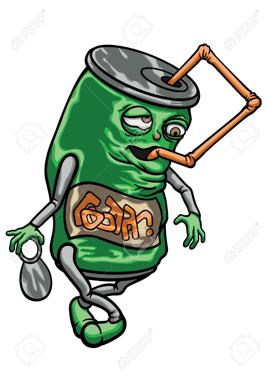 919x1300 Illustration Cartoon Funny Soda Or Beer Can. It Drinks Itself