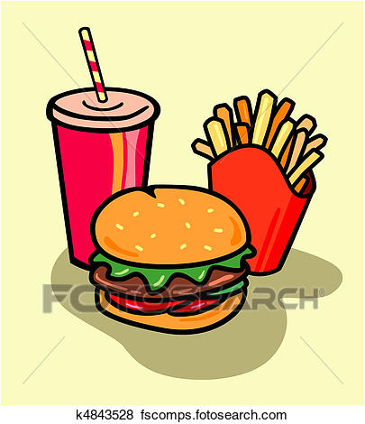 405x470 Stock Illustration Of Burger Combo With Fries And Soda K4843528