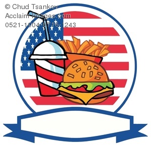300x292 Image Ofnmerican Flag Behind French Fries, Soda,nd