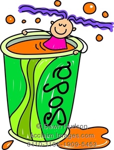 229x300 Happy Little Girl Soaking In A Giant Cup Of Orange Soda Clipart Image