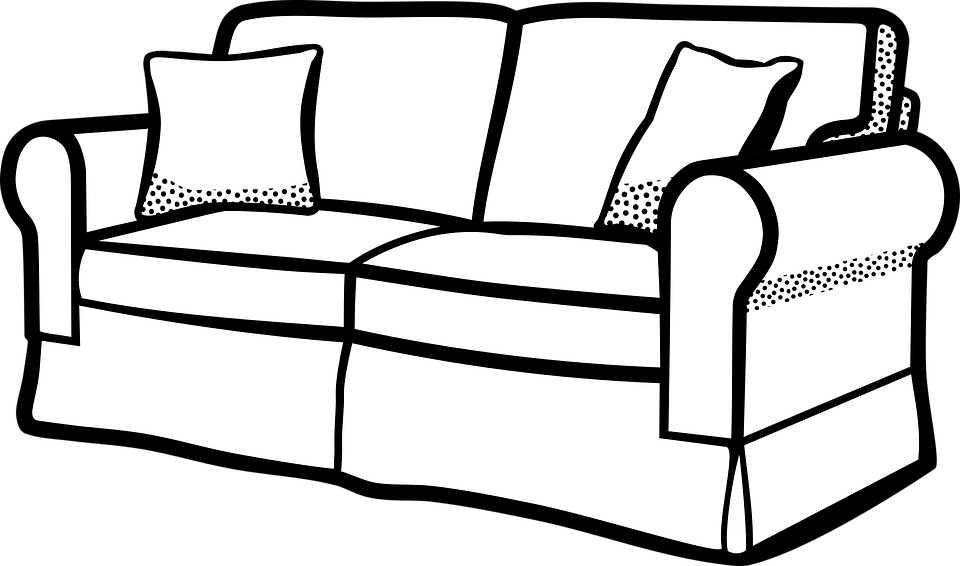 960x566 Sofa Clipart Black And White