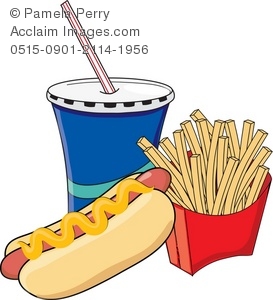 273x300 Art Illustration Of A Fast Food Hot Dog Meal With Fries And A Soft
