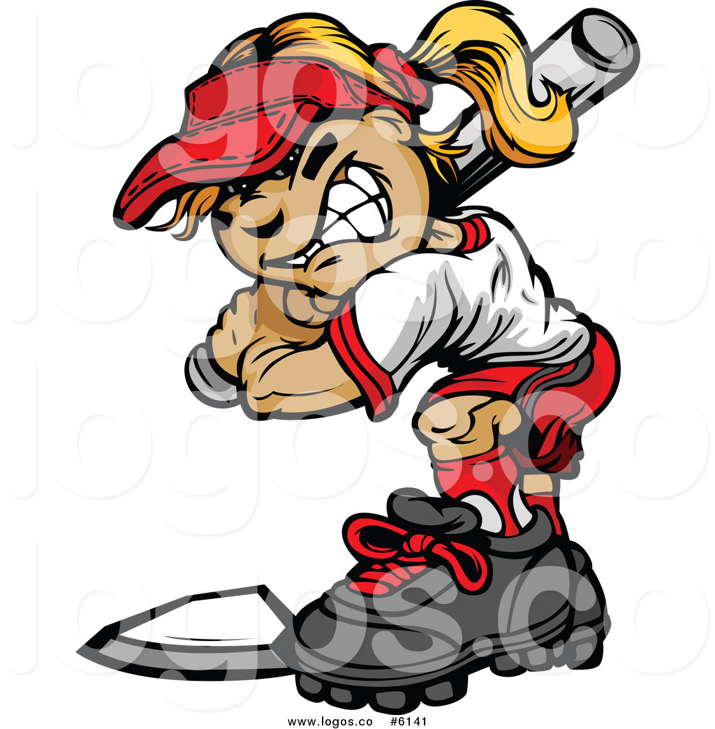 1024x1044 Royalty Free Clip Art Vector Logo Of A Softball Girl Up For Bat