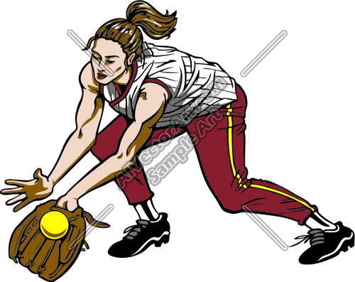 500x397 Female Softball Catching Ball Clipart And Vectorart Sports