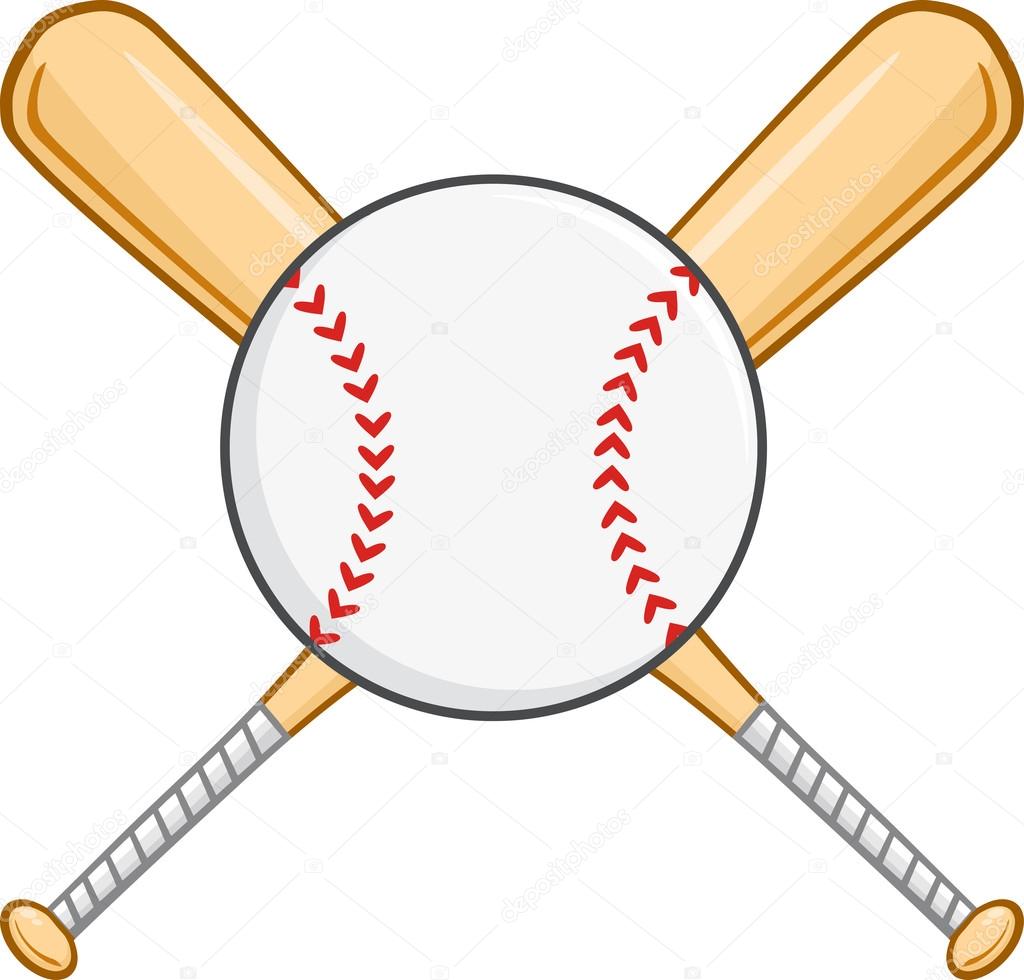 1024x980 Crossed Baseball Bats And Ball. Stock Vector Hittoon