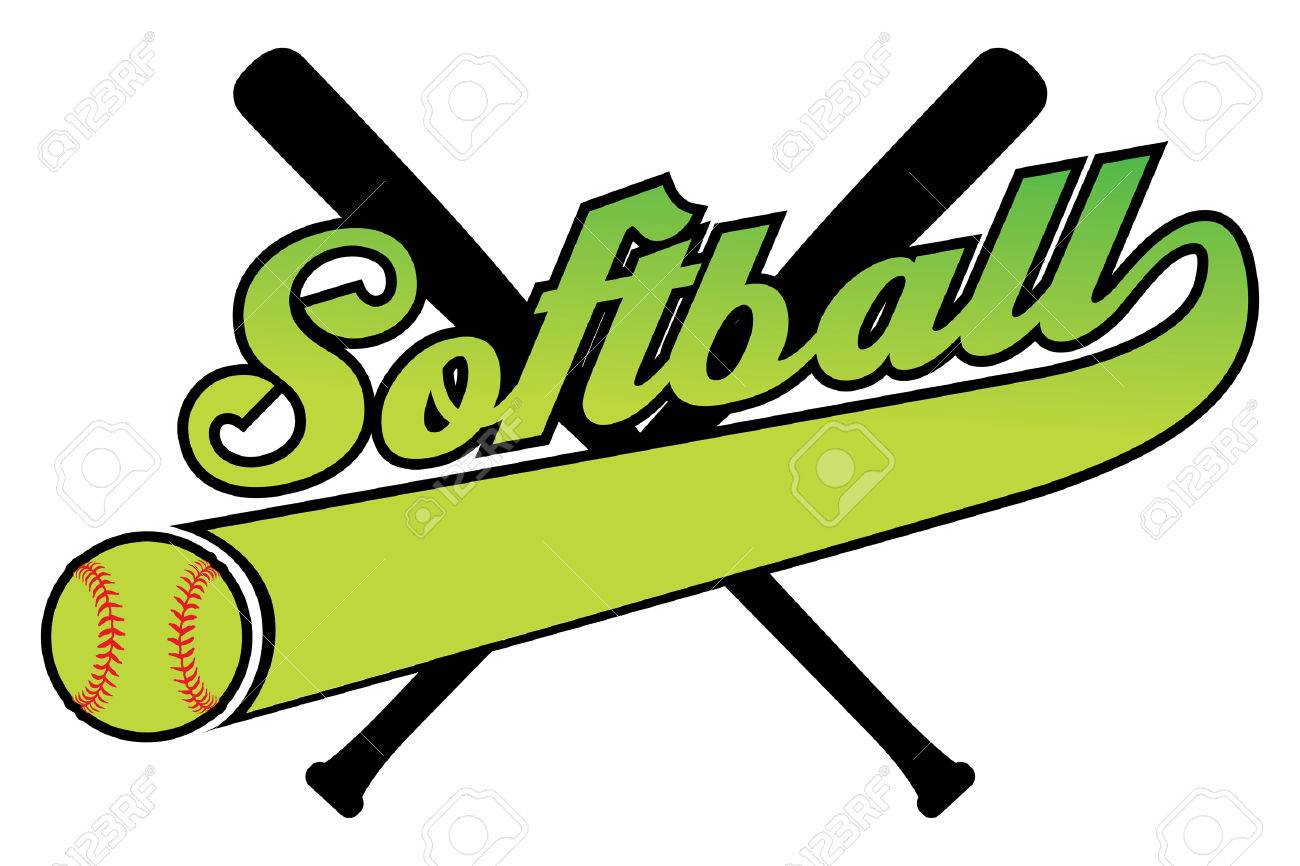 1300x866 Softball With Banner And Ballr Is An Illustration Of A Softball