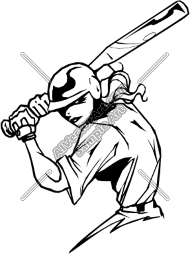 373x500 Softball Batter Clipart