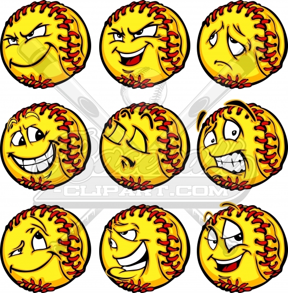 581x590 Softball Face Clipart Sad, Joyful, Scared, Confident, Devious