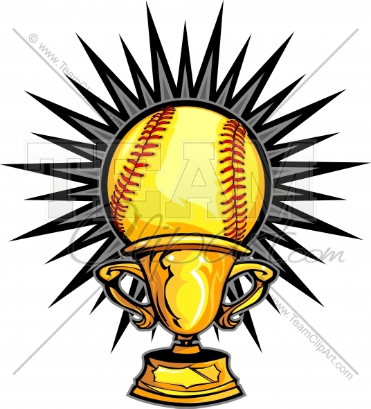 536x590 Fastpitch Softball Trophy Clipart Image.