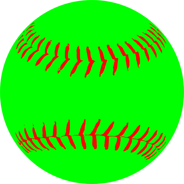 600x600 Green Softball Clip Art