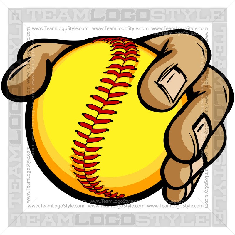 800x800 Hands Holding Softball Cartoon