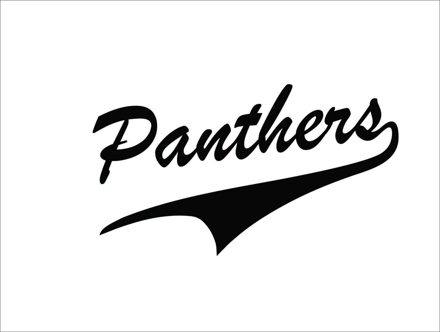 1500x1132 Panthers Script Baseball Softball Font With Tale Uniform Name