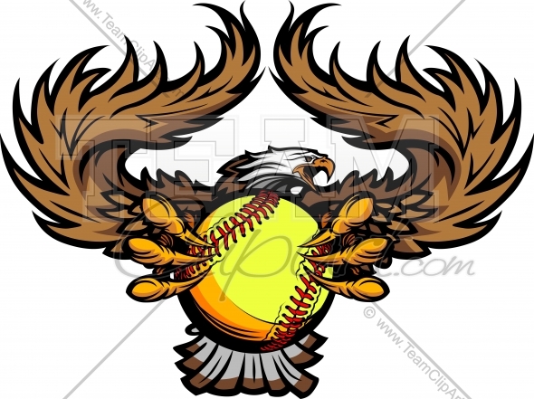 590x441 Eagle Softball Mascot Vector Image