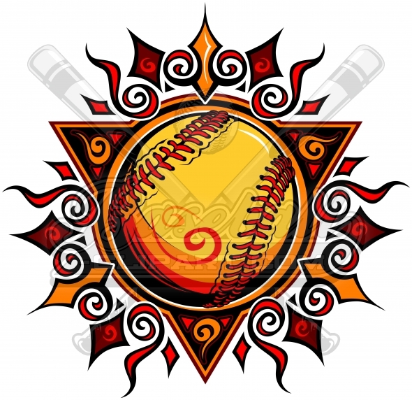 590x572 Softball Sun Clipart. Summer Softball Sun And Ball Vector Image.