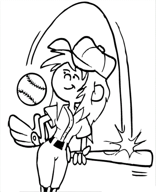 640x787 Easy Softball Coloring Pages To Encourage Kids In Sports