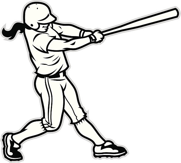 612x551 Softball Girl Batter Clipart
