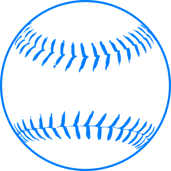 600x600 Blue Softball Clip Art