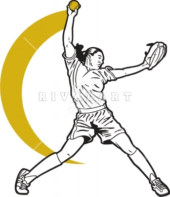 344x400 Softball Pitching Clipart