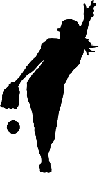 143x250 Softball Player Silhouette Clipart