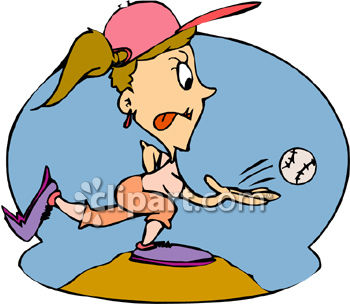 350x305 Woman Softball Pitcher