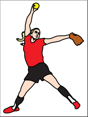 304x404 Clip Art Softball Pitcher Color I Abcteach
