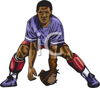 350x310 Royalty Free Clipart Image Ethnic Softball Player Waiting