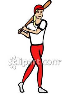 225x300 Softball Player With A Softball Bat Royalty Free Clipart Picture