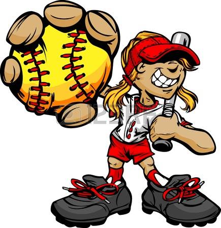 435x450 Softball Player Clipart