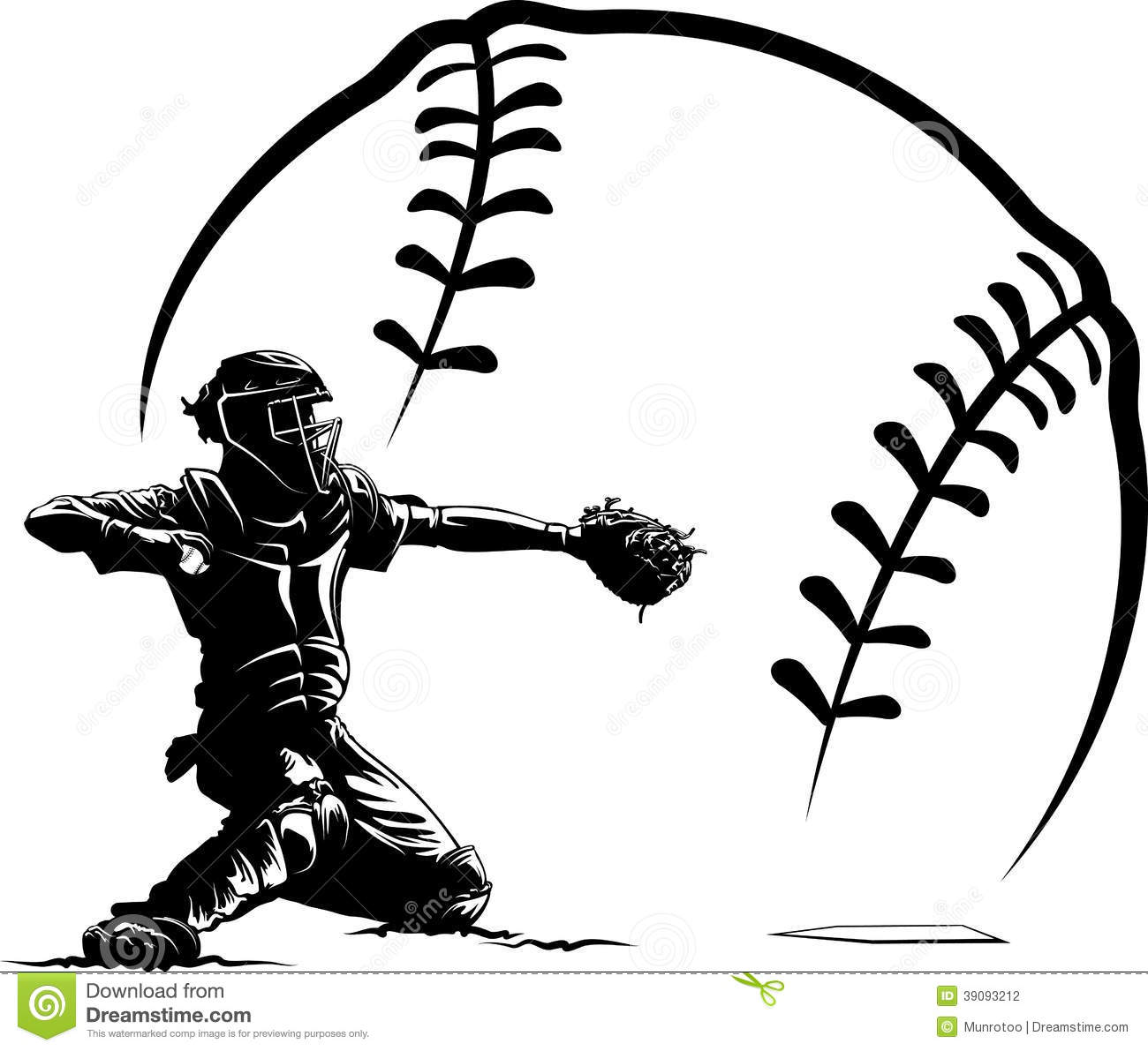 1300x1191 Baseball Decal Vector