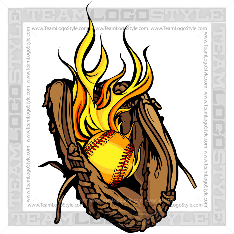 800x800 Flaming Softball Logo