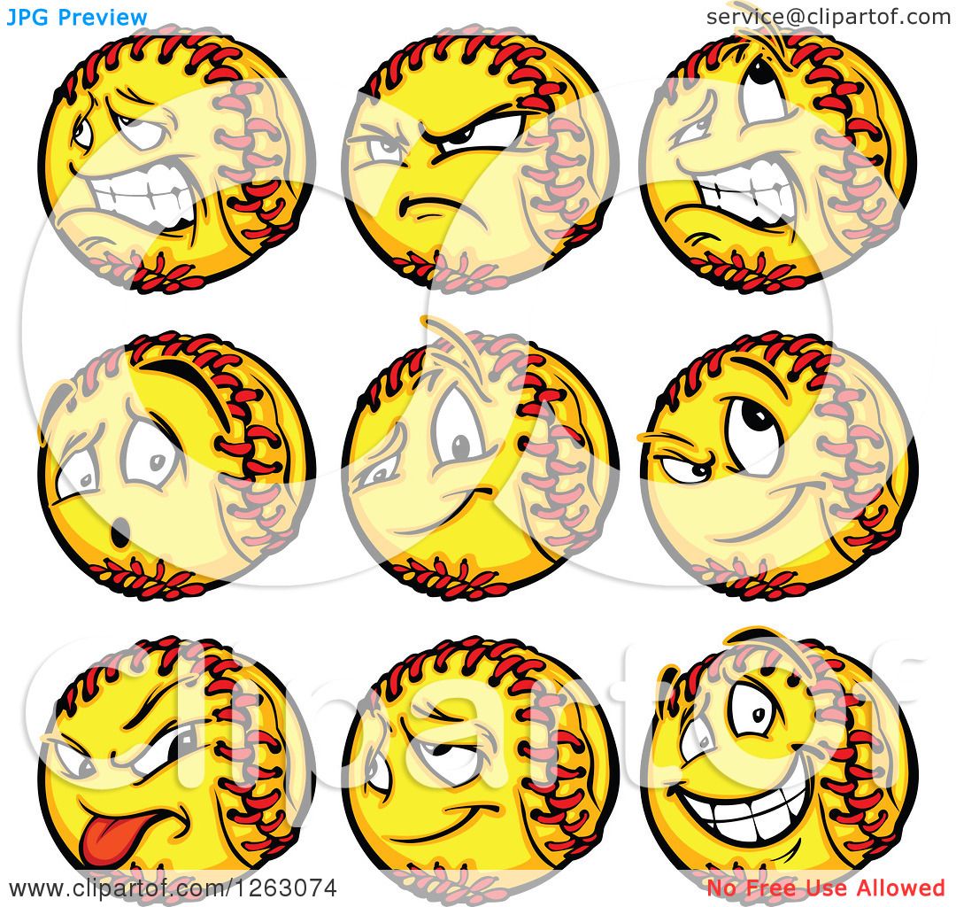 1080x1024 Royalty Free Softball Illustrations By Chromaco Page 1