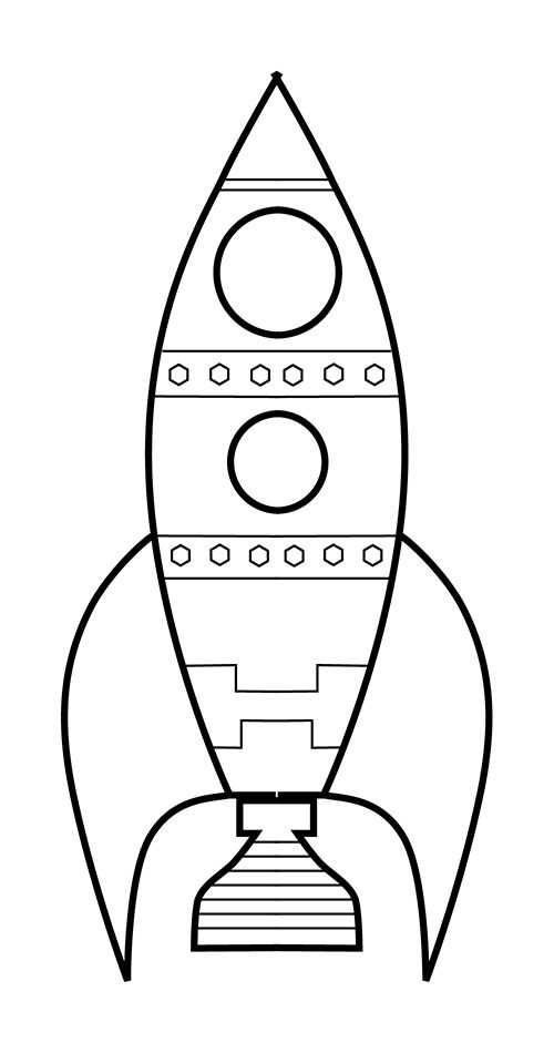 500x950 Rocket Coloring Sheet