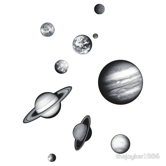 550x550 Black And White Solar System By Thejoyker1986 Tech